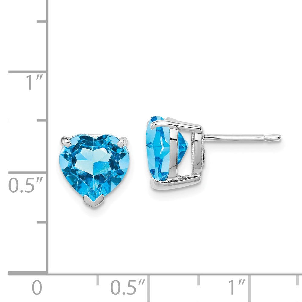 Sterling Silver Rhodium-plated Blue Topaz Earrings