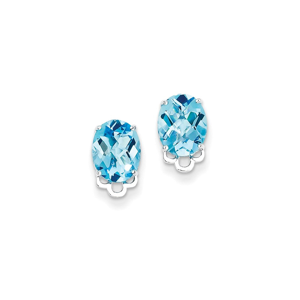 Sterling Silver Blue Topaz Earrings