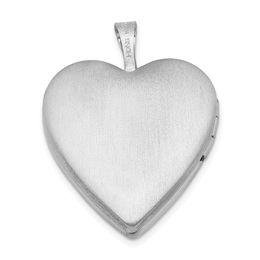 Sterling Silver Rhodium-plated & Dia. 20mm D/C Heart Locket