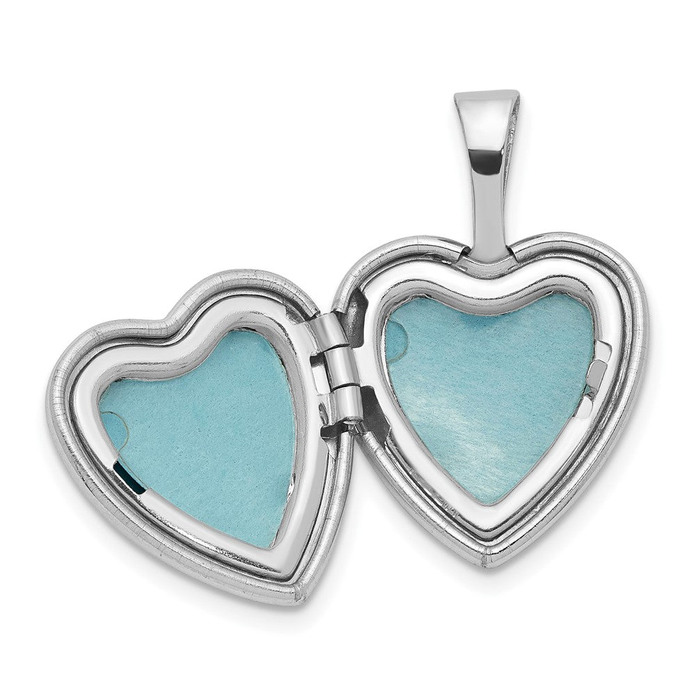 Sterling Silver Rhodium-plated & Diamond Daughter 12mm Heart Locket