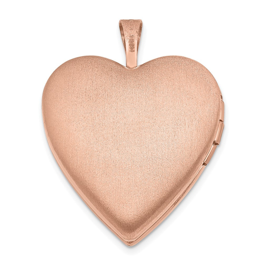 Sterling Silver Rose Gold-plated 20mm Mom with Diamond Heart Locket