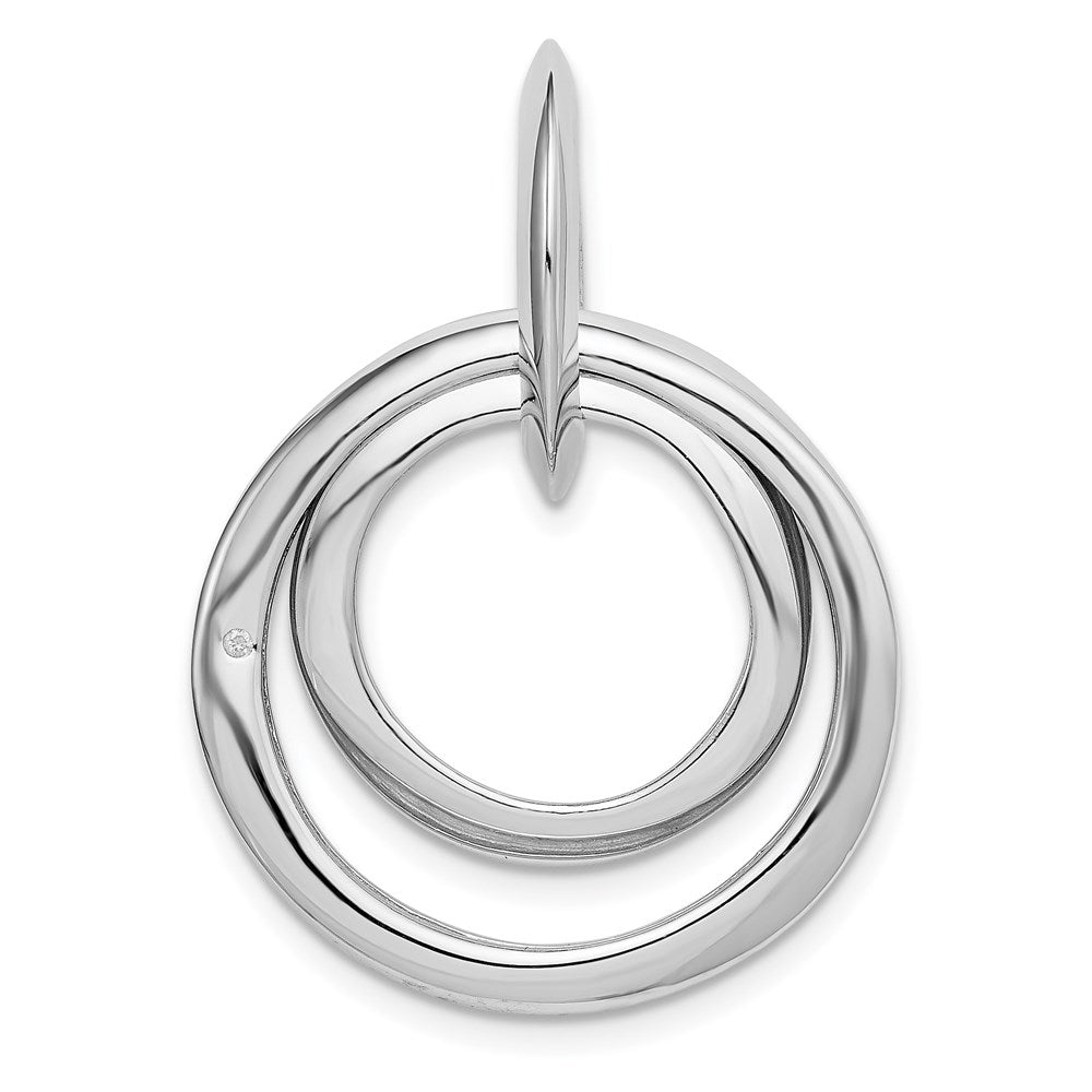 Sterling Silver Rhodium-plated Diamond accent Multi Circular Pendant