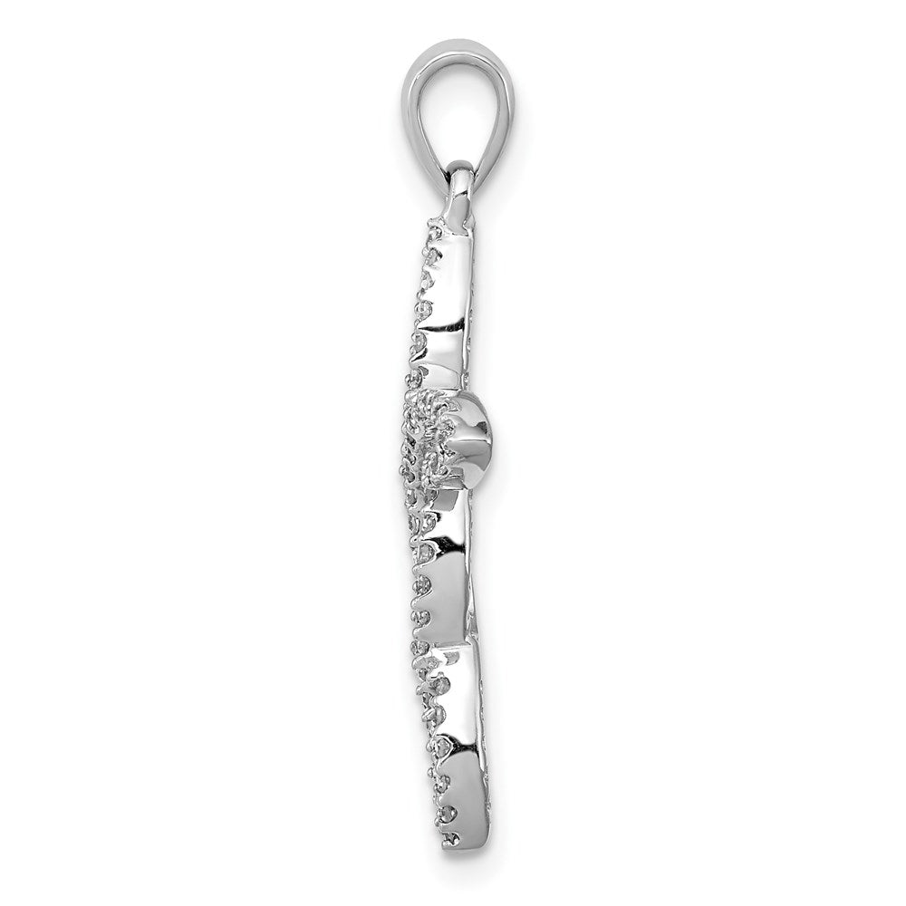 Sterling Silver Rhodium-plated Diamond Pendant