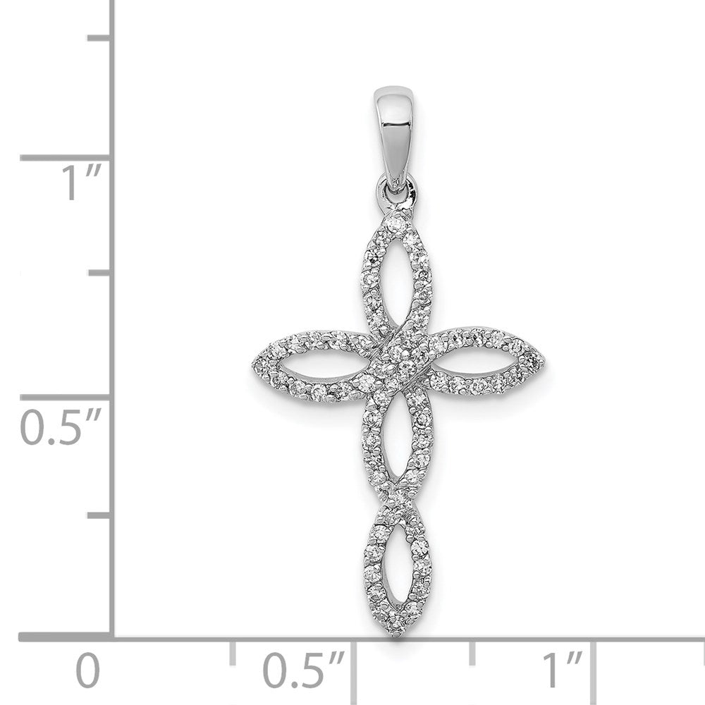 Sterling Silver Rhodium-plated Diamond Pendant