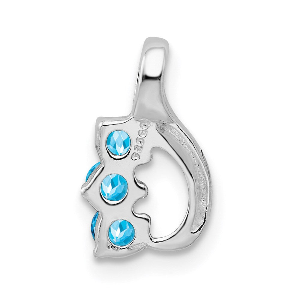 Sterling Silver Blue Topaz Chain Slide Pendant