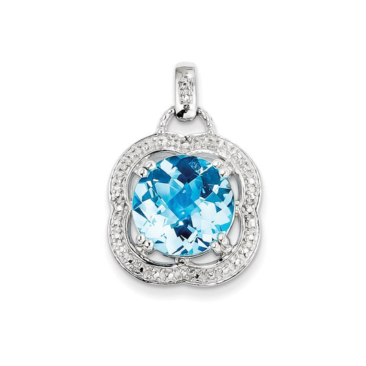 Sterling Silver Blue Topaz Pendant