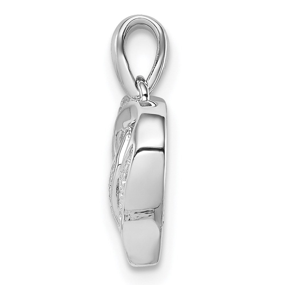 Sterling Silver Rhodium-Plated Diamond Heart Pendant