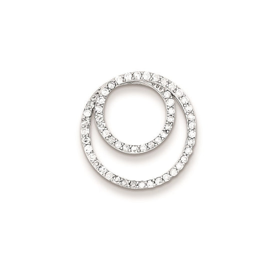 Sterling Silver & Diamond Double Circle Pendant Slide