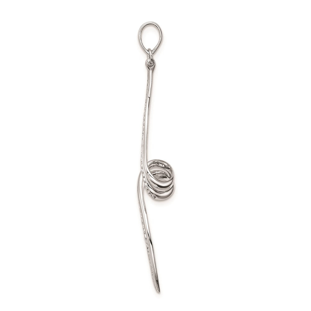 Sterling Silver Rhodium Plated Diamond Swirl Pendant