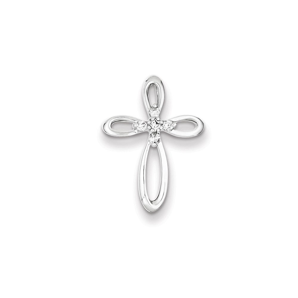 Sterling Silver & Diamond Cross Pendant Slide