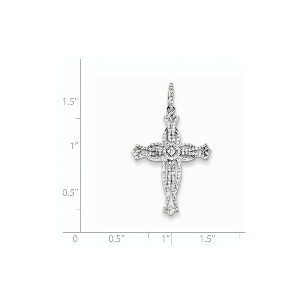 Sterling Silver Diamond Cross Pendant