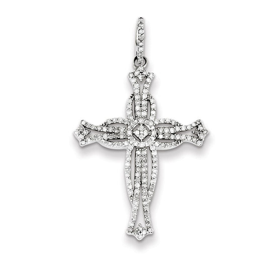 Sterling Silver Diamond Cross Pendant