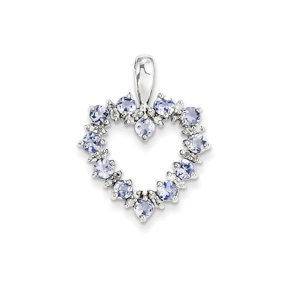 Sterling Silver Tanzanite & Diamond Pendant