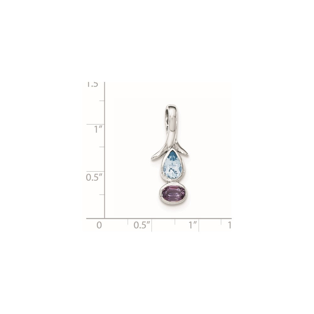 Sterling Silver Amethyst/Blue Topaz Pendant