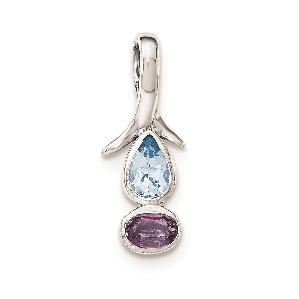 Sterling Silver Amethyst/Blue Topaz Pendant