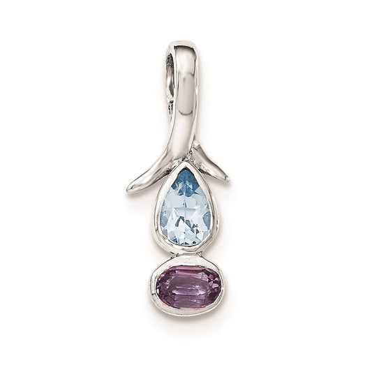 Sterling Silver Amethyst/Blue Topaz Pendant