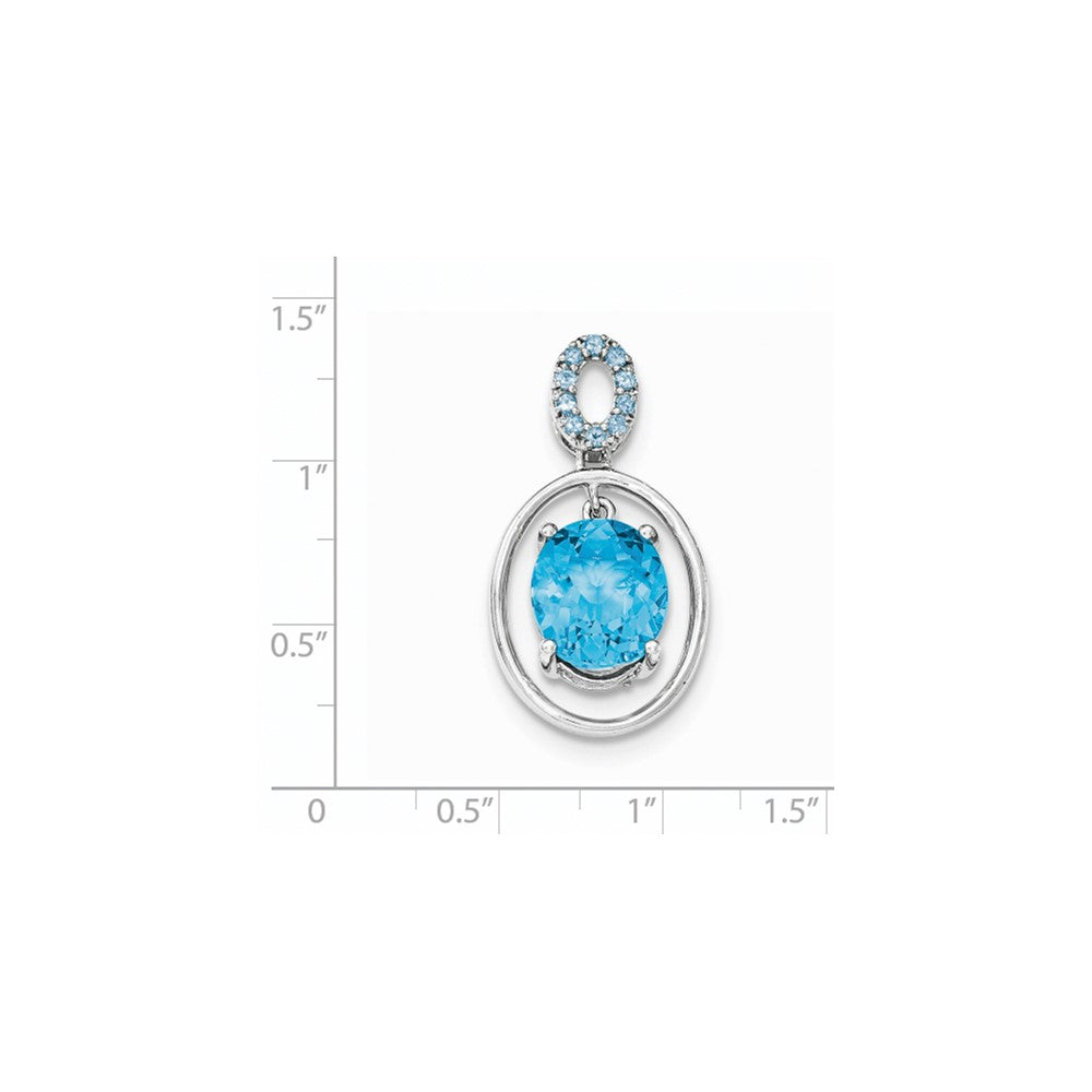 Sterling Silver Blue Topaz Dangle Pendant