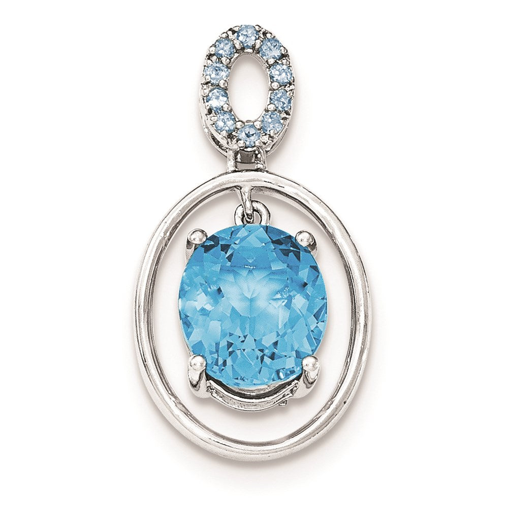 Sterling Silver Blue Topaz Dangle Pendant