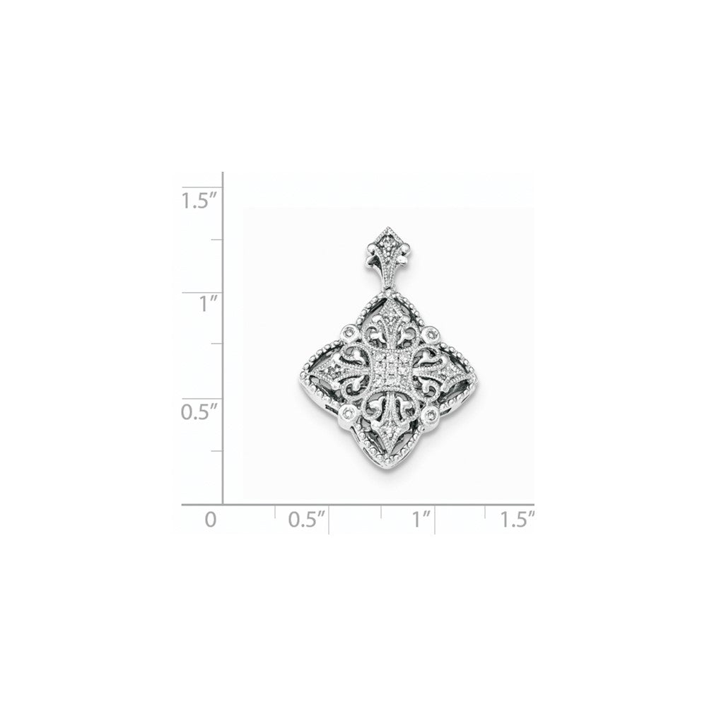 Sterling Silver Diamond Filigree Pendant