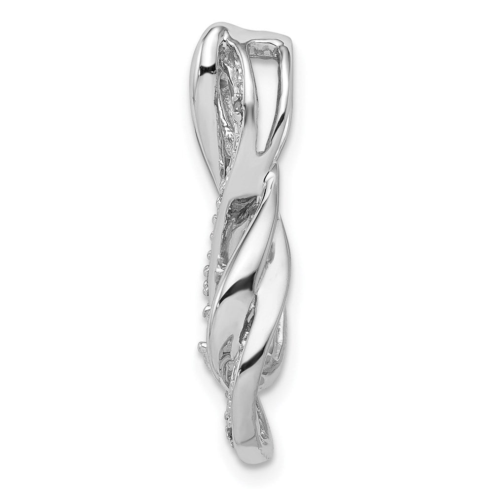 Sterling Silver Rhodium Diamond Infinity Symbol Slide Pendant