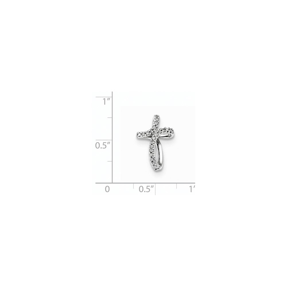 Sterling Silver Diamond Cross Slide Pendant