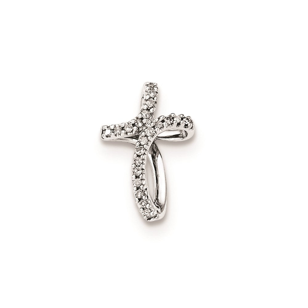 Sterling Silver Diamond Cross Slide Pendant