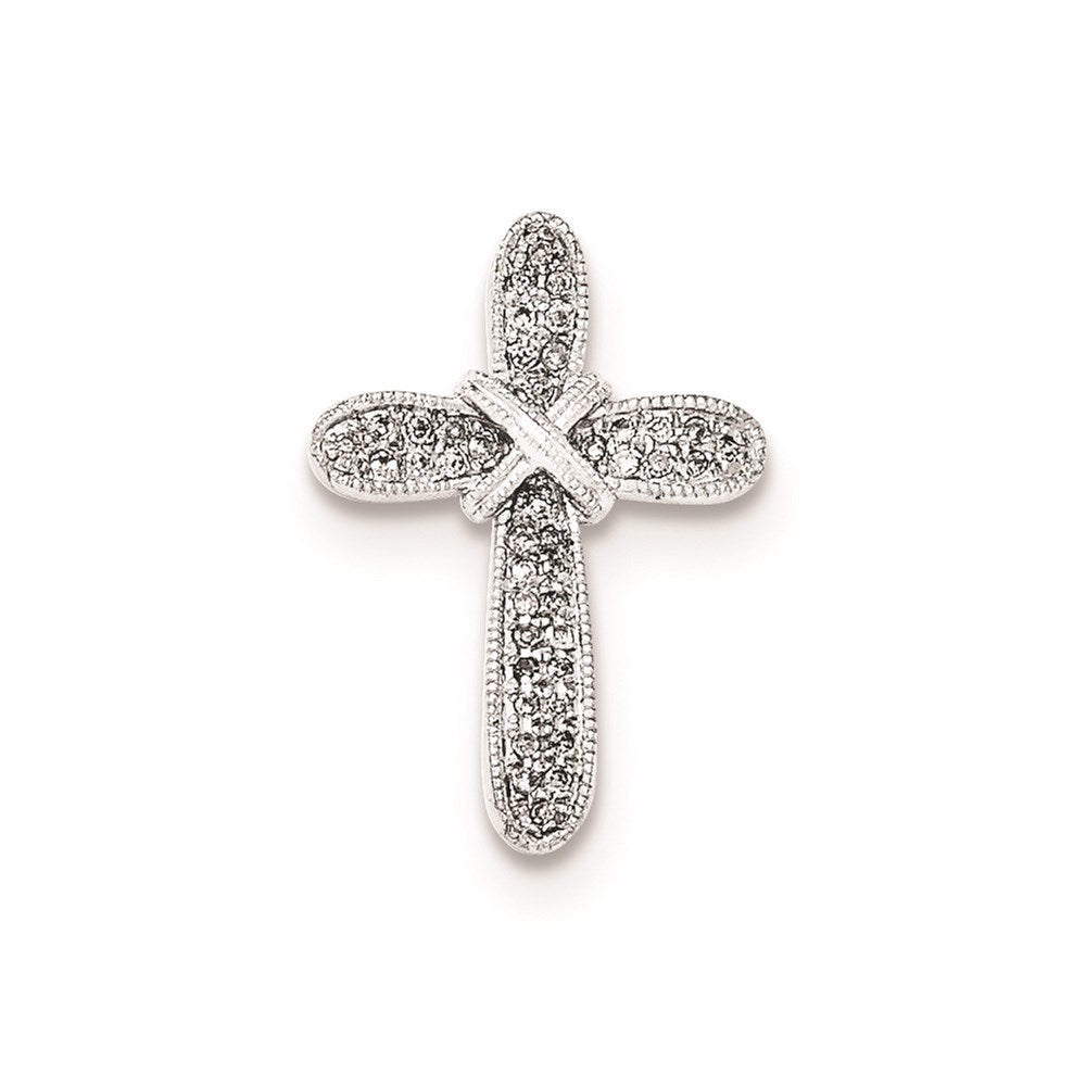 Sterling Silver Diamond Cross Slide Pendant