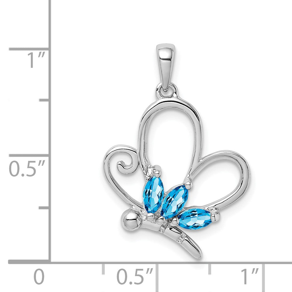 Sterling Silver Polished Blue Topaz Pendant