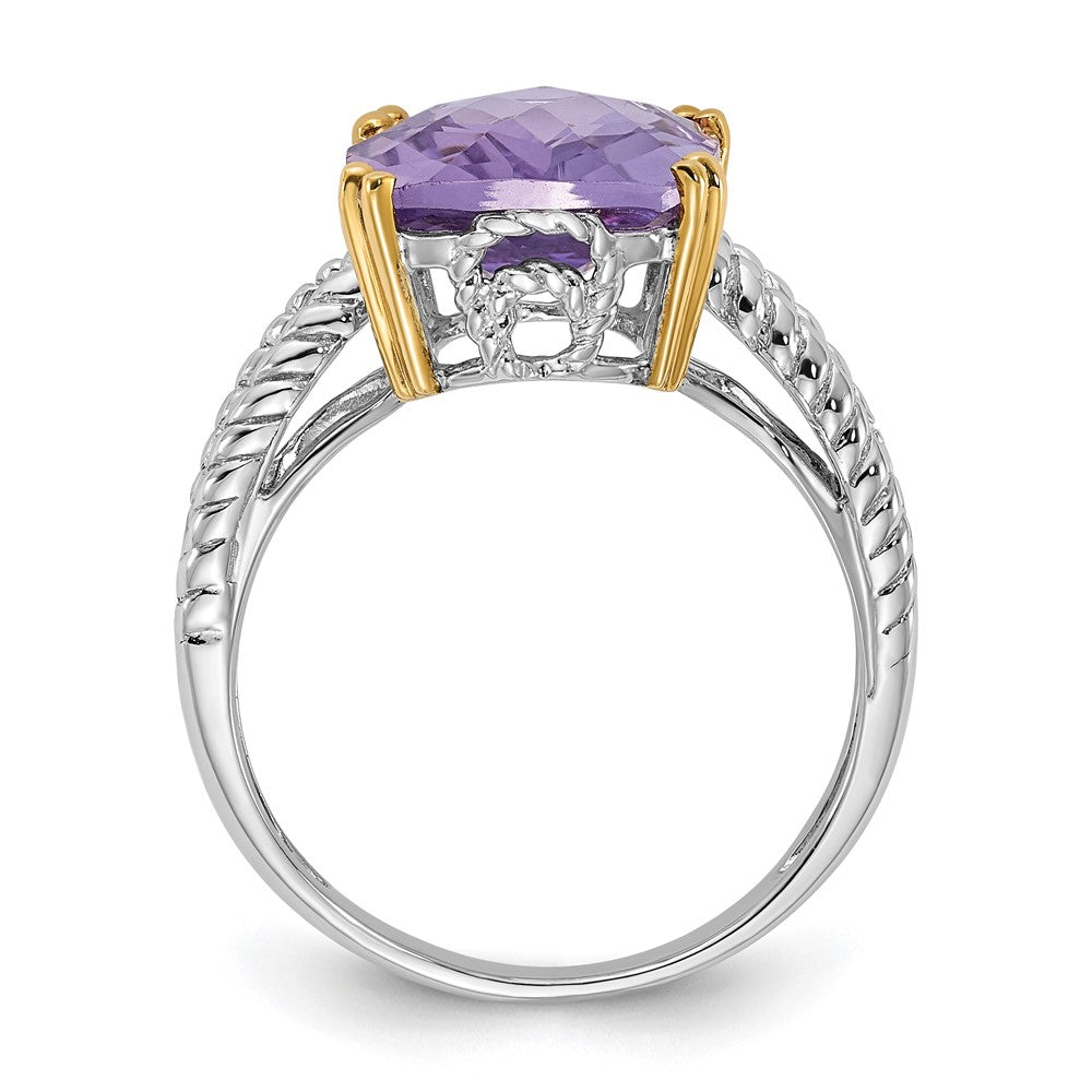 Sterling Silver & 14K Accent Light Amethyst and Diamond Ring