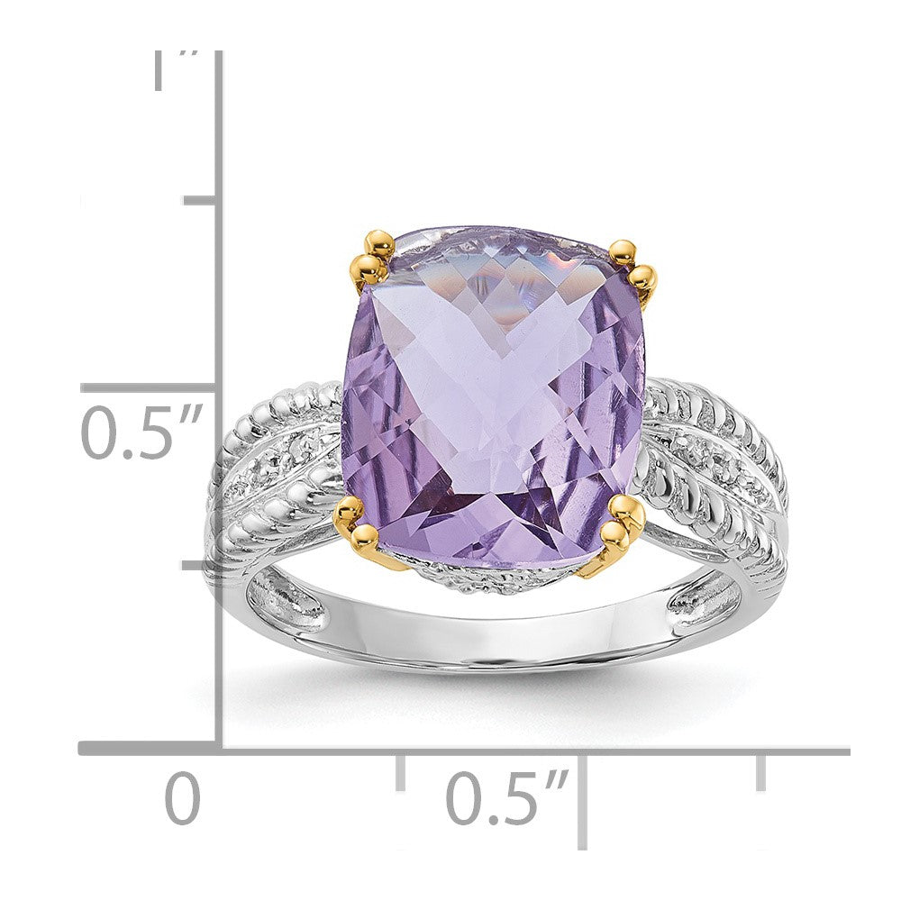 Sterling Silver & 14K Accent Light Amethyst and Diamond Ring