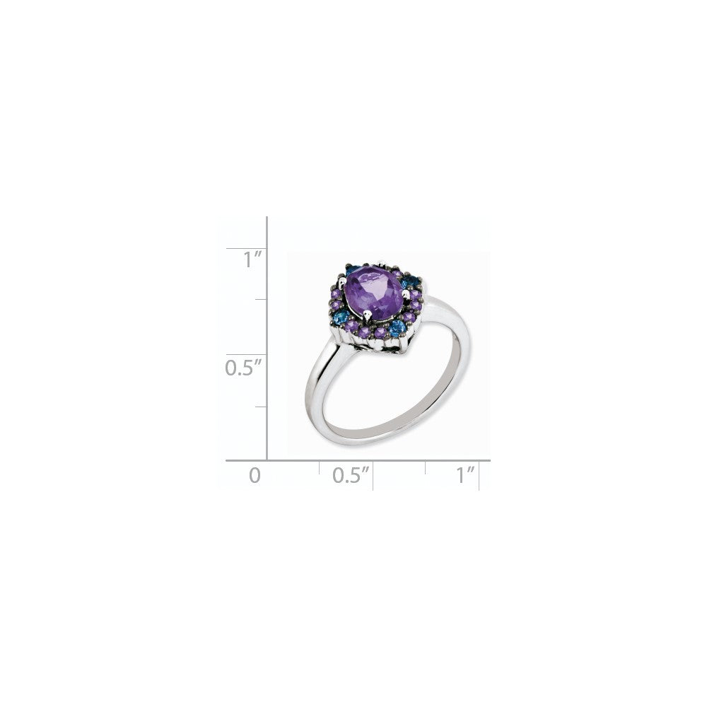 Sterling Silver Amethyst & Tanzanite Ring