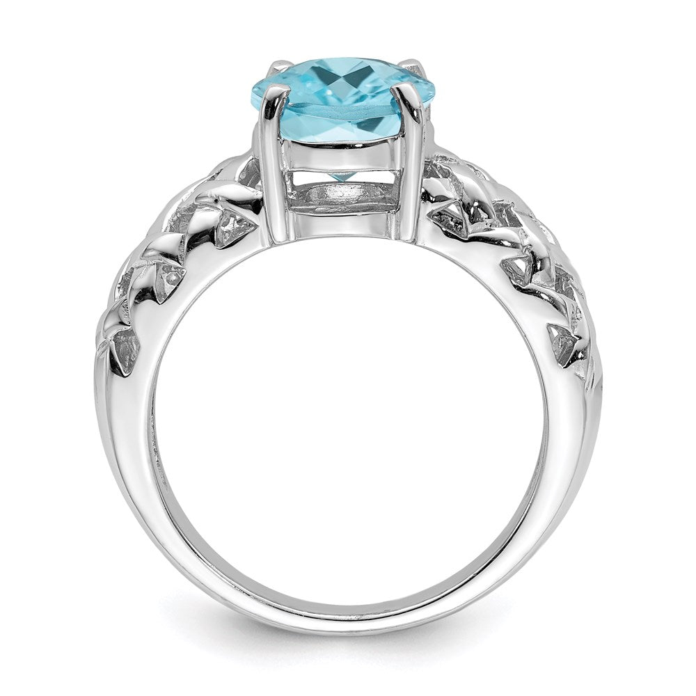 Sterling Silver Rhodium Sky Blue Topaz Ring