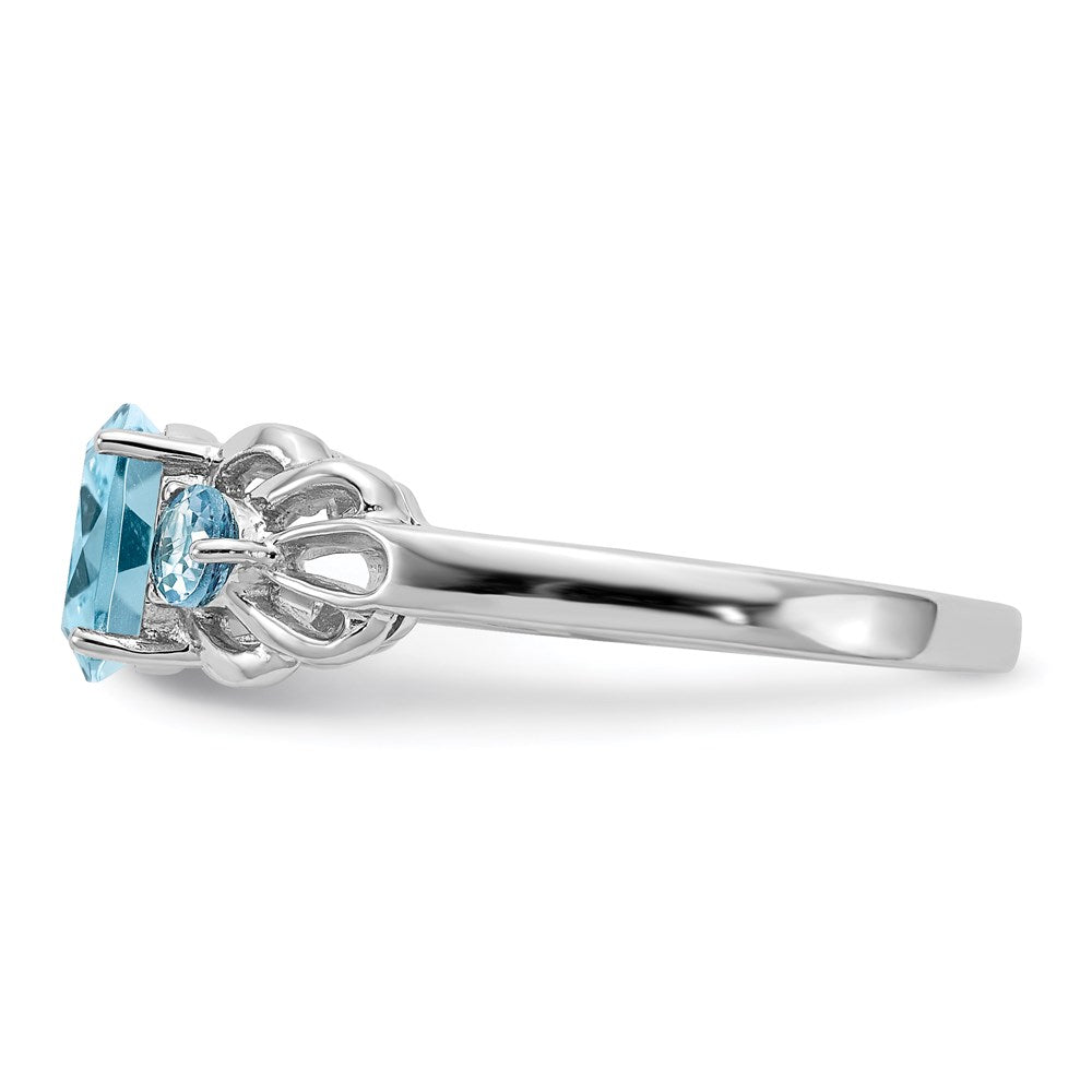 Sterling Silver Rhodium Sky Blue Topaz Ring