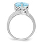 Sterling Silver Rhodium Sky Blue Topaz & Natural Diamond Gemstone Birthstone Ring Fine Jewelry Gift for Her