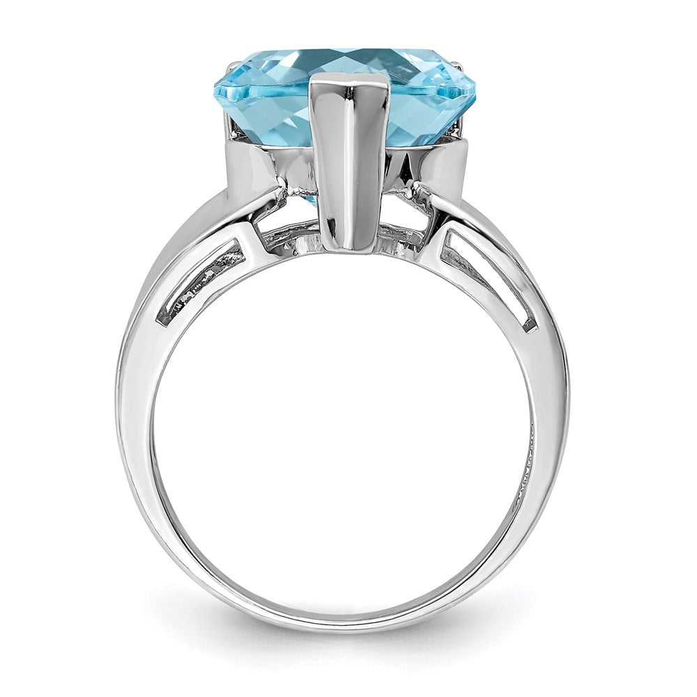 Sterling Silver Rhodium Sky Blue Topaz Ring