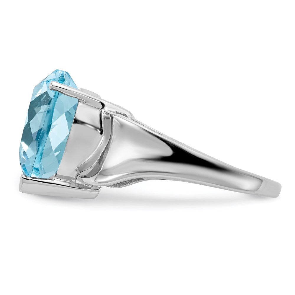 Sterling Silver Rhodium Sky Blue Topaz Ring