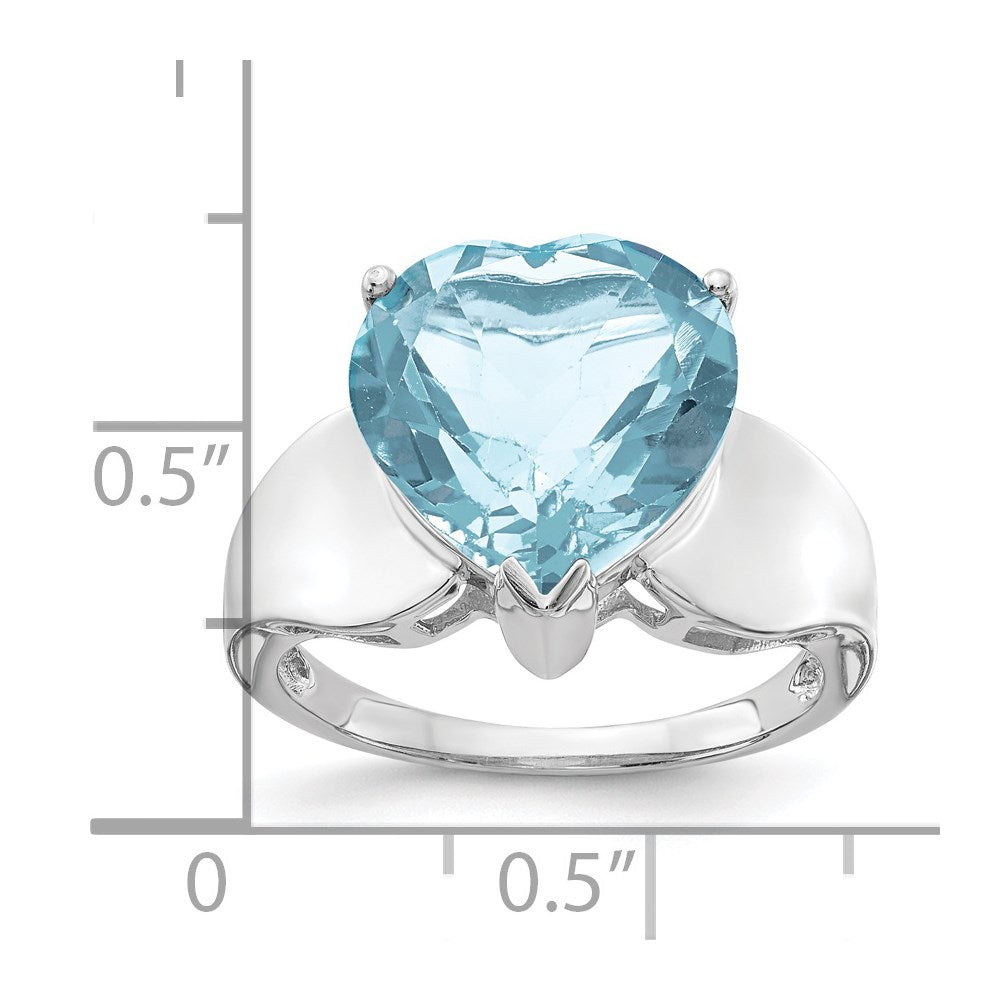 Sterling Silver Rhodium Sky Blue Topaz Ring