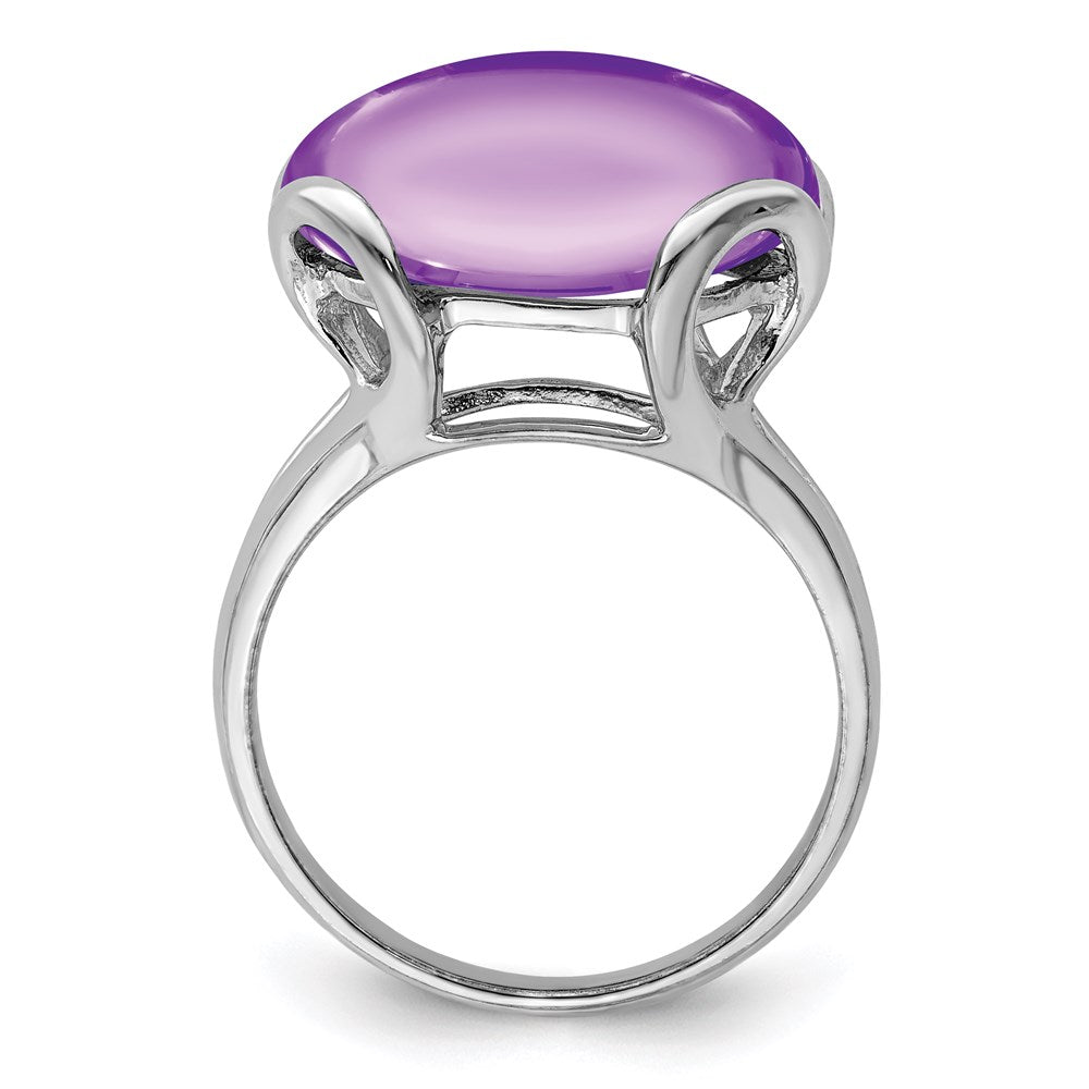 Sterling Silver Rhodium-plated Amethyst Ring