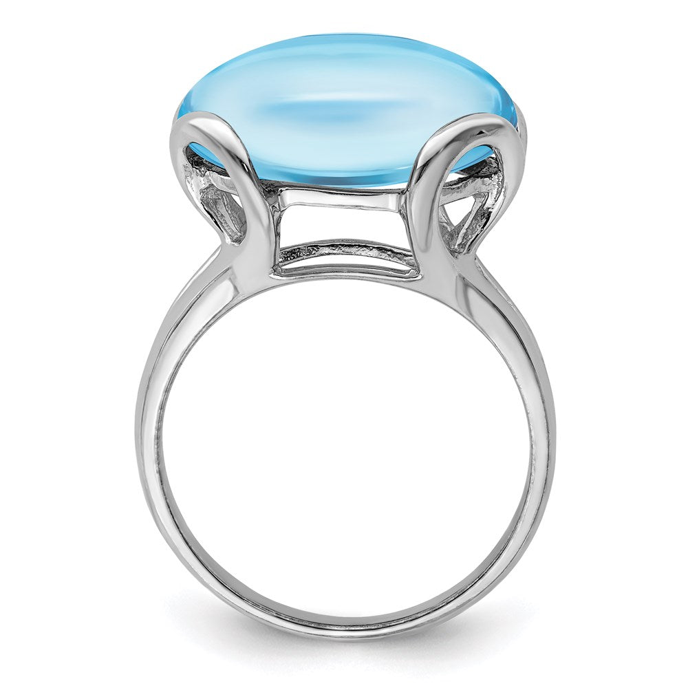 Sterling Silver Rhodium Sky Blue Topaz Ring