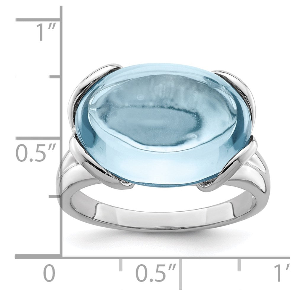 Sterling Silver Rhodium Sky Blue Topaz Ring