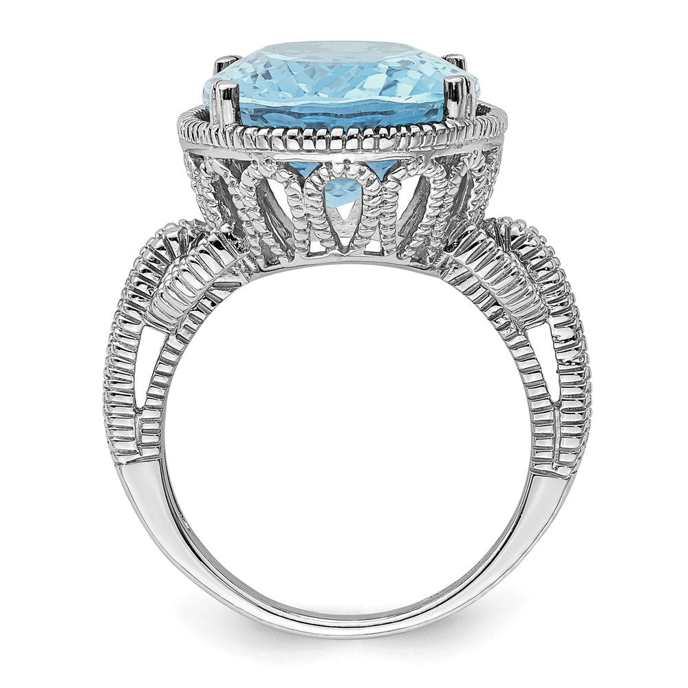 Sterling Silver Rhodium Sky Blue Topaz Ring