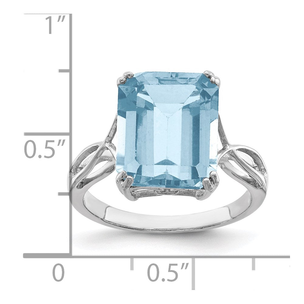 Sterling Silver Rhodium Sky Blue Topaz Ring