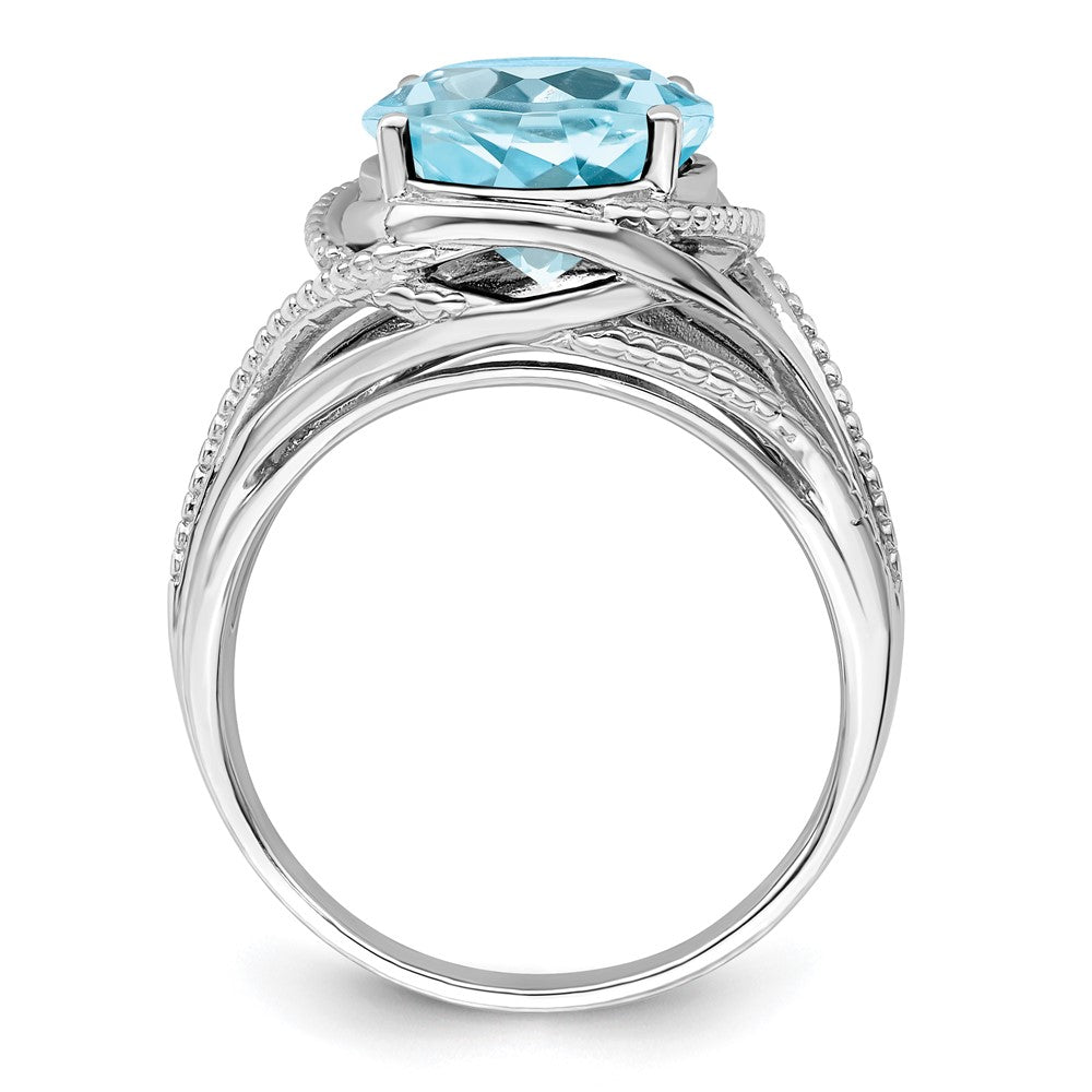 Sterling Silver Rhodium Sky Blue Topaz Ring