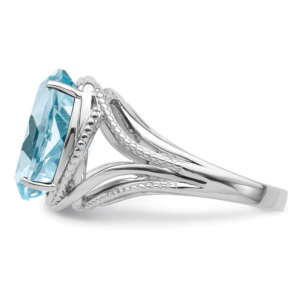 Sterling Silver Rhodium Sky Blue Topaz Ring