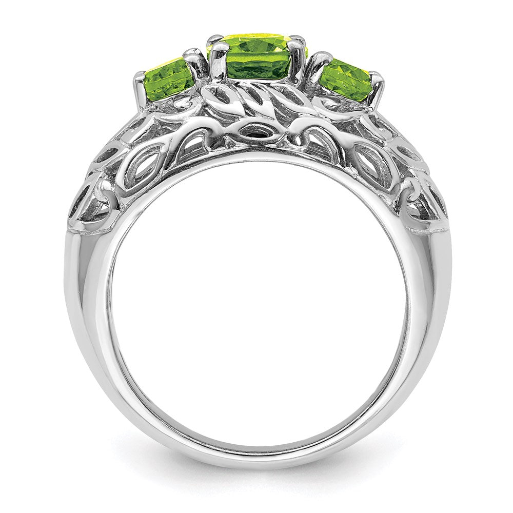 Sterling Silver Rhodium Peridot Ring