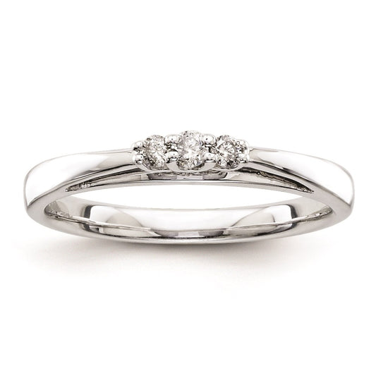 Sterling Silver Belle Amore Diamond Wedding Band