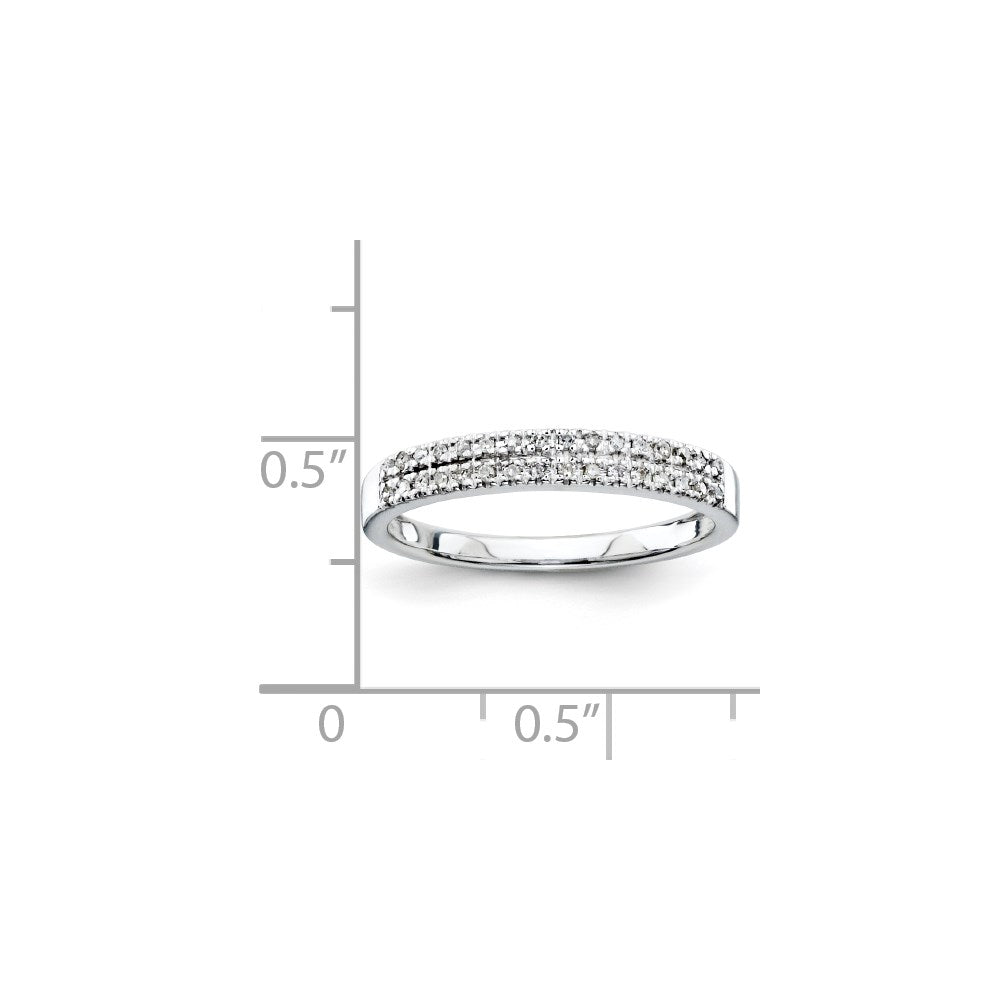 Sterling Silver Belle Amore Diamond Wedding Band