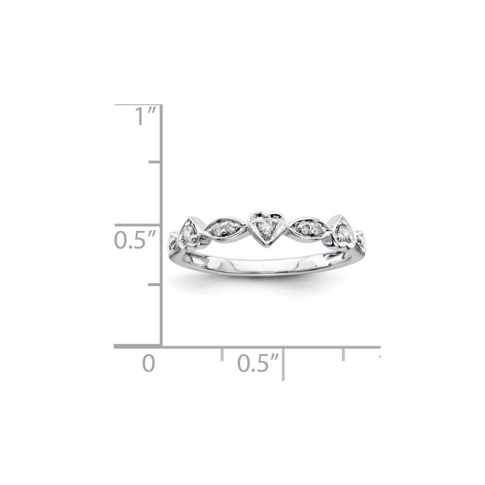 Sterling Silver Belle Amore Diamond Wedding Band