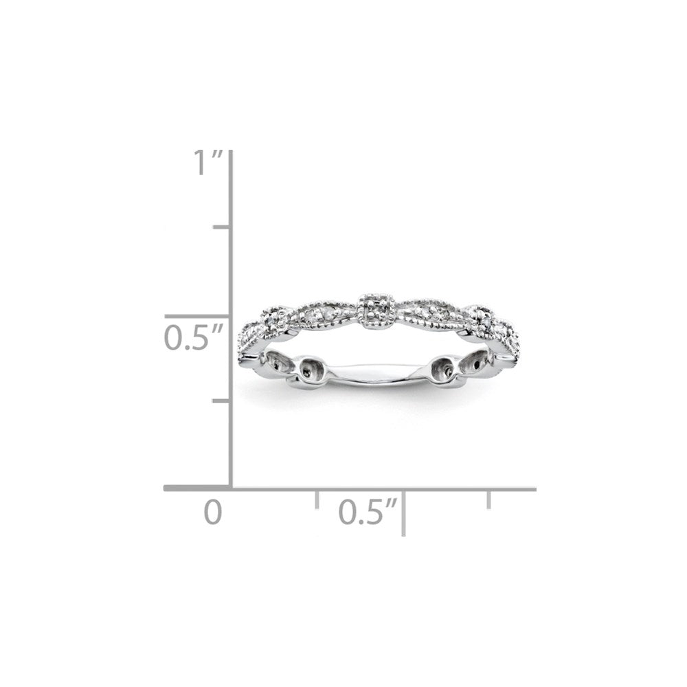 Sterling Silver Belle Amore Diamond Wedding Band