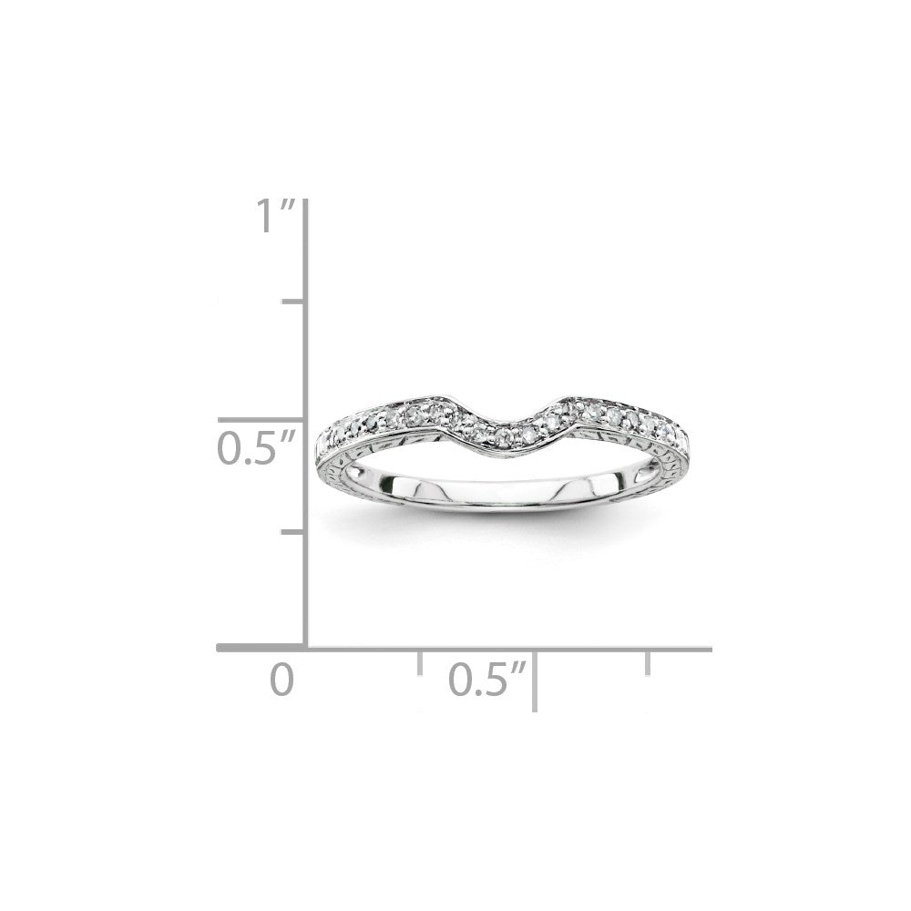 Sterling Silver Belle Amore Diamond Wedding Band